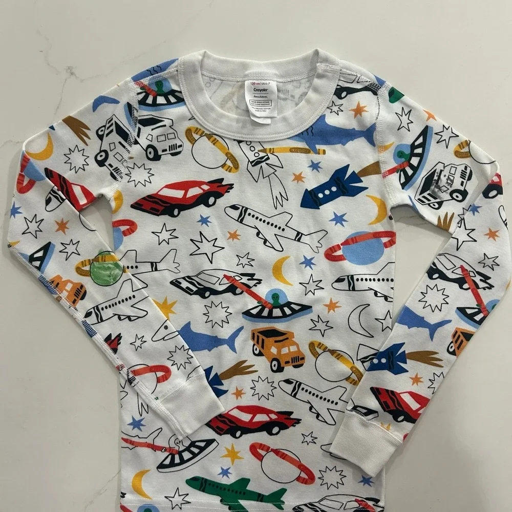Hanna Andersson Crayola Color Your Dreams Pajama Set Size 6-7